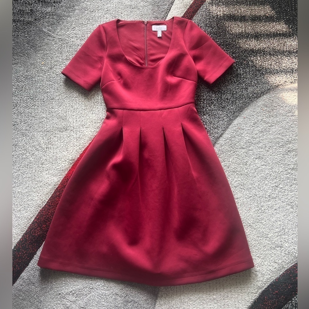 Belle Badgley Mischka Red Scuba Sheath Dress